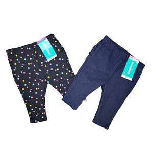 GARANIMALS 2 Pack Polka Dot & Denim Pant Set 0-3M